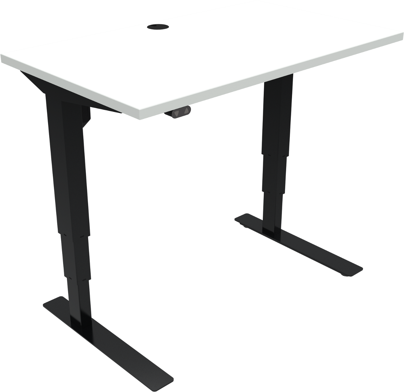 To-bens hæve-/sænkebord firkantet ZenNord VersaStand skrivebord hvid/sort justerbar 57-122 cm MFC