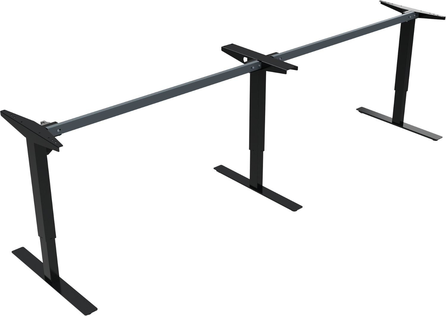Hæve-/sænkebordstel ZenNord UpDown sort metal 68-118 cm højde 302Ã75 cm