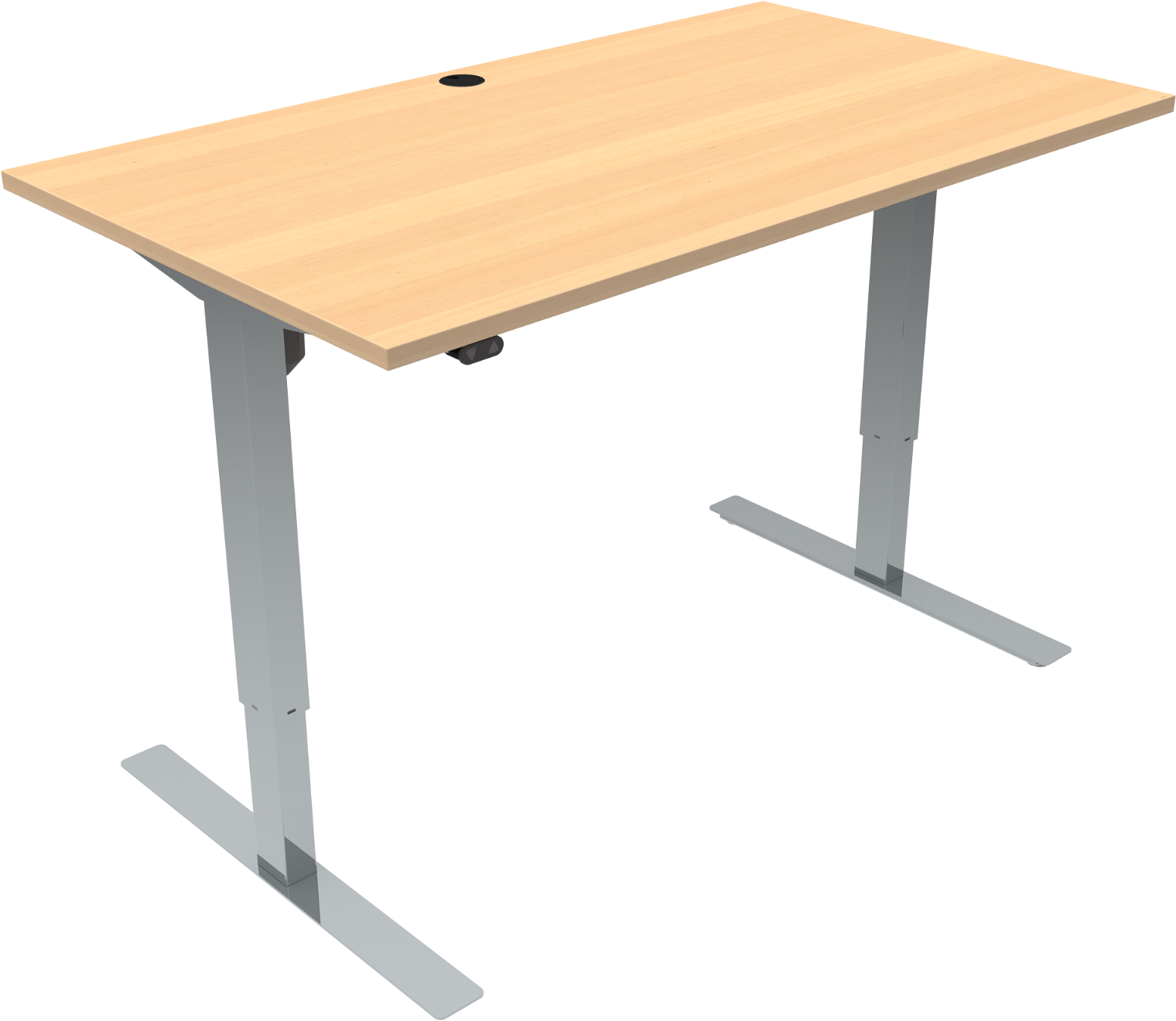 To-bens hæve-/sænkebord ZenNord UpDown firkantet bøg/krom 80x140x68-118 cm