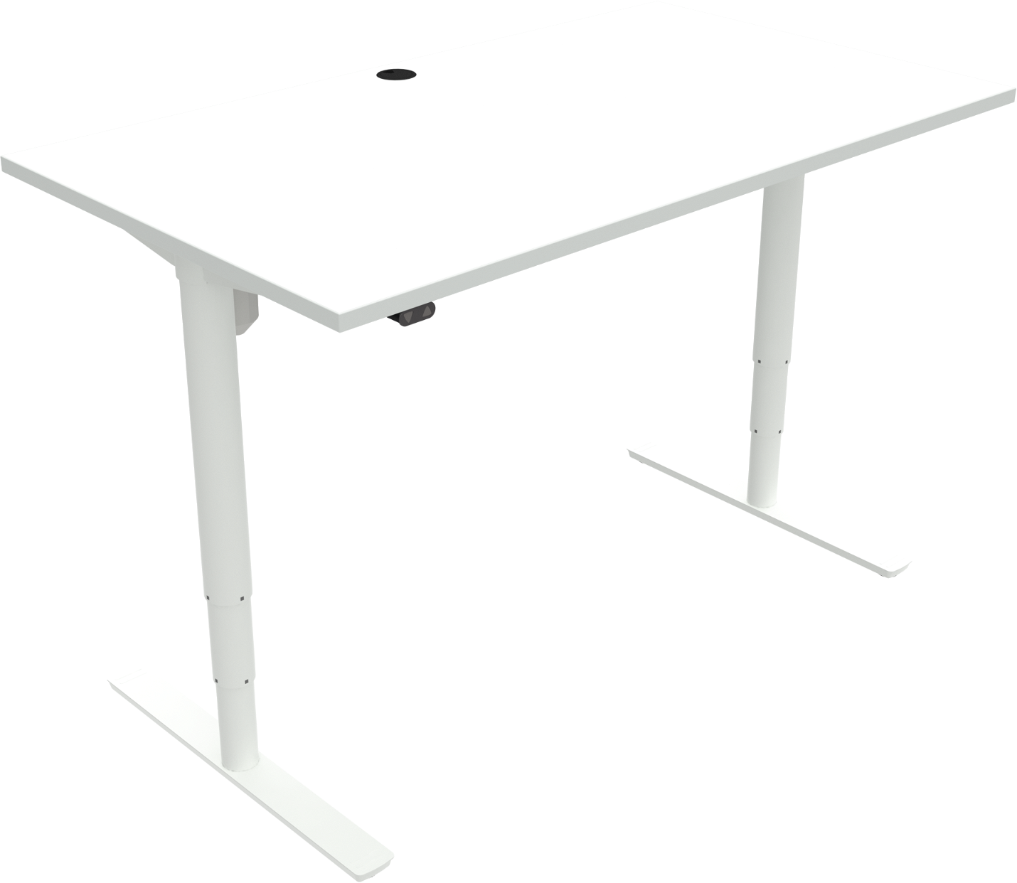 To-bens hæve-/sænkebord ZenNord ComfortZone hvid firkantet L140xB80 cm