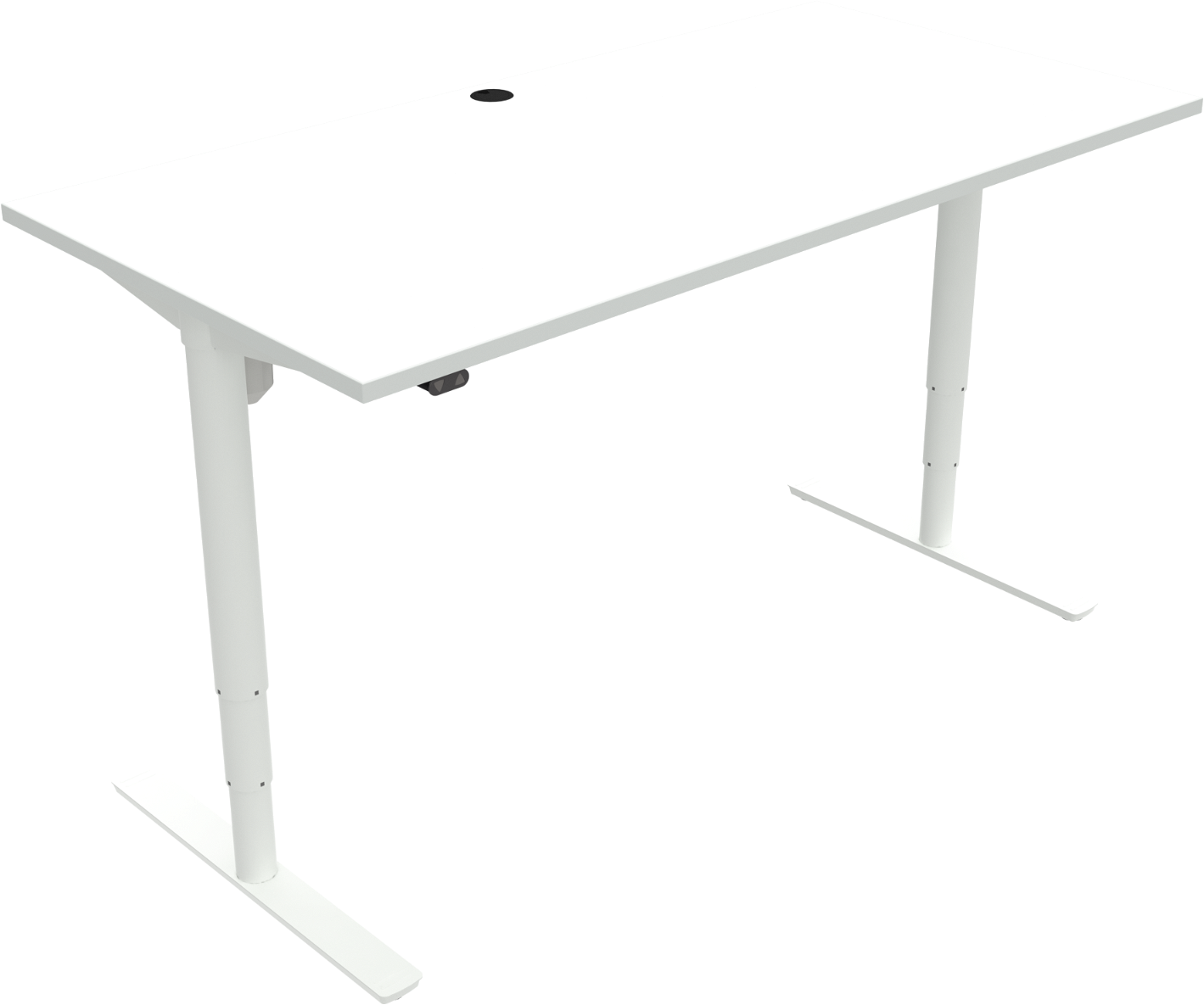 To-bens hæve-/sænkebord ZenNord ComfortZone 501-49 hvid 160x80 cm justerbar højde 65-125 cm