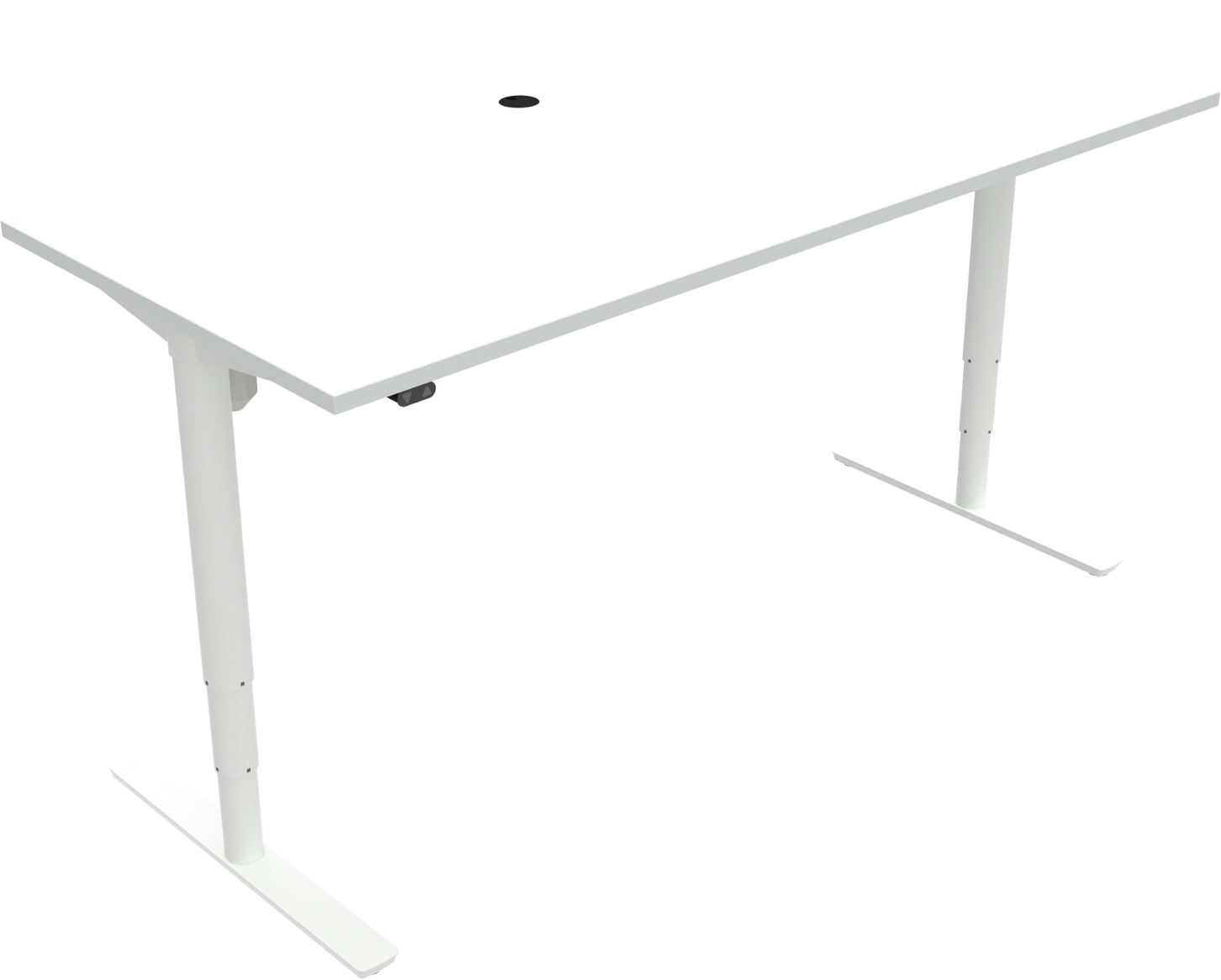 To-bens hæve-sænkebord skrivebord ZenNord ComfortZone firkantet 180x80 cm 65 - 125 cm hvid melamin