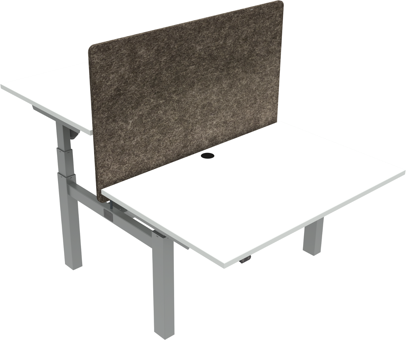 Dobbelt hæve-/sænkebord ZenNord OmniLift justerbart 65 - 125 cm hvid/sølv 120Ã80 cm