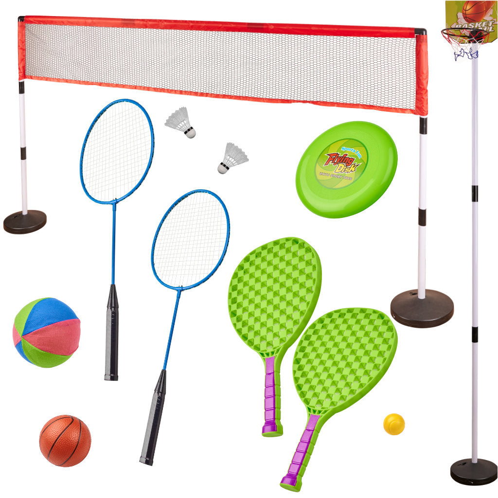Sportssæt 5-i-1 badminton basketball volleyball tennis frisbee