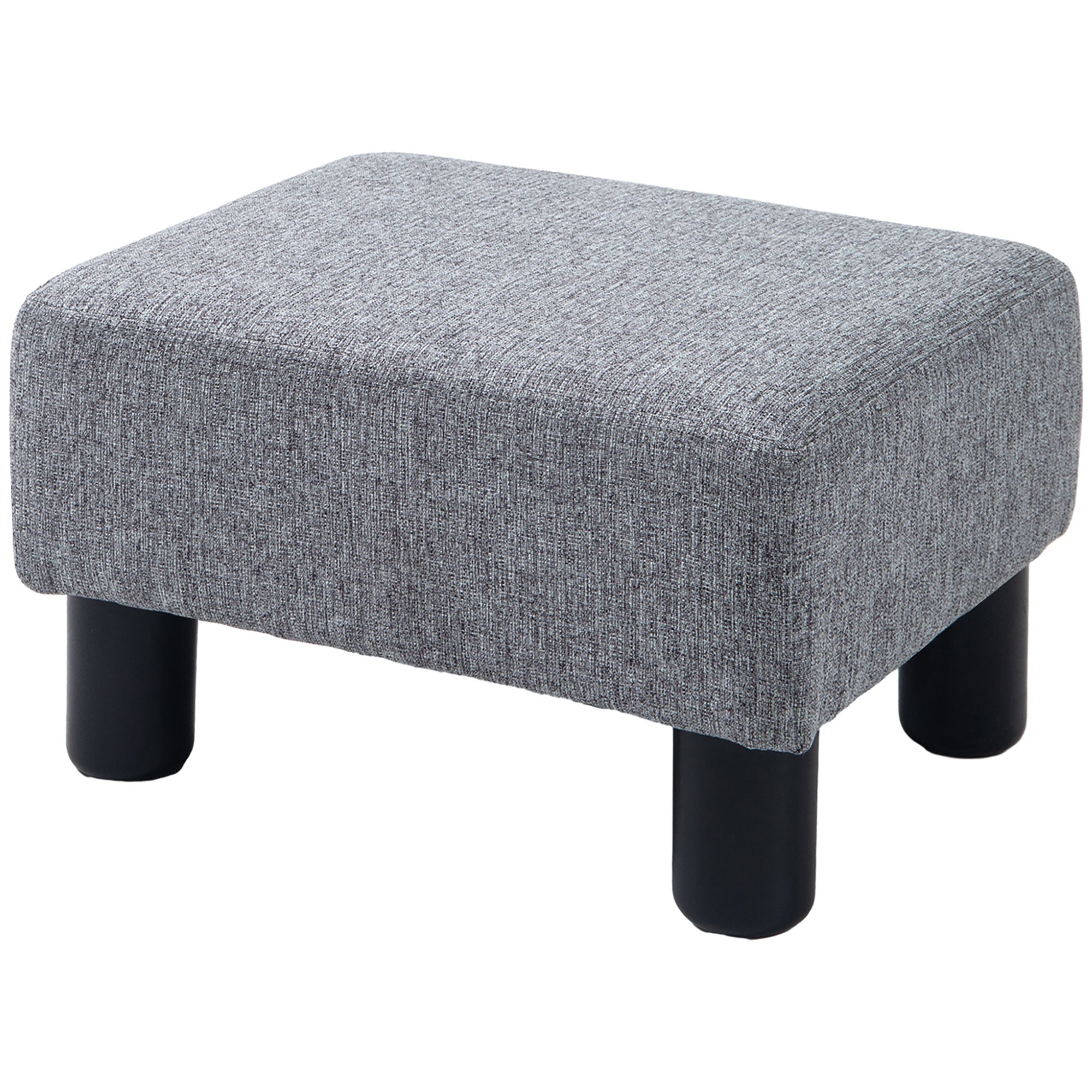 Skammel med betræk i hørlook, op til 110 kg, lysegrå, 40 x 30 x 24 cm