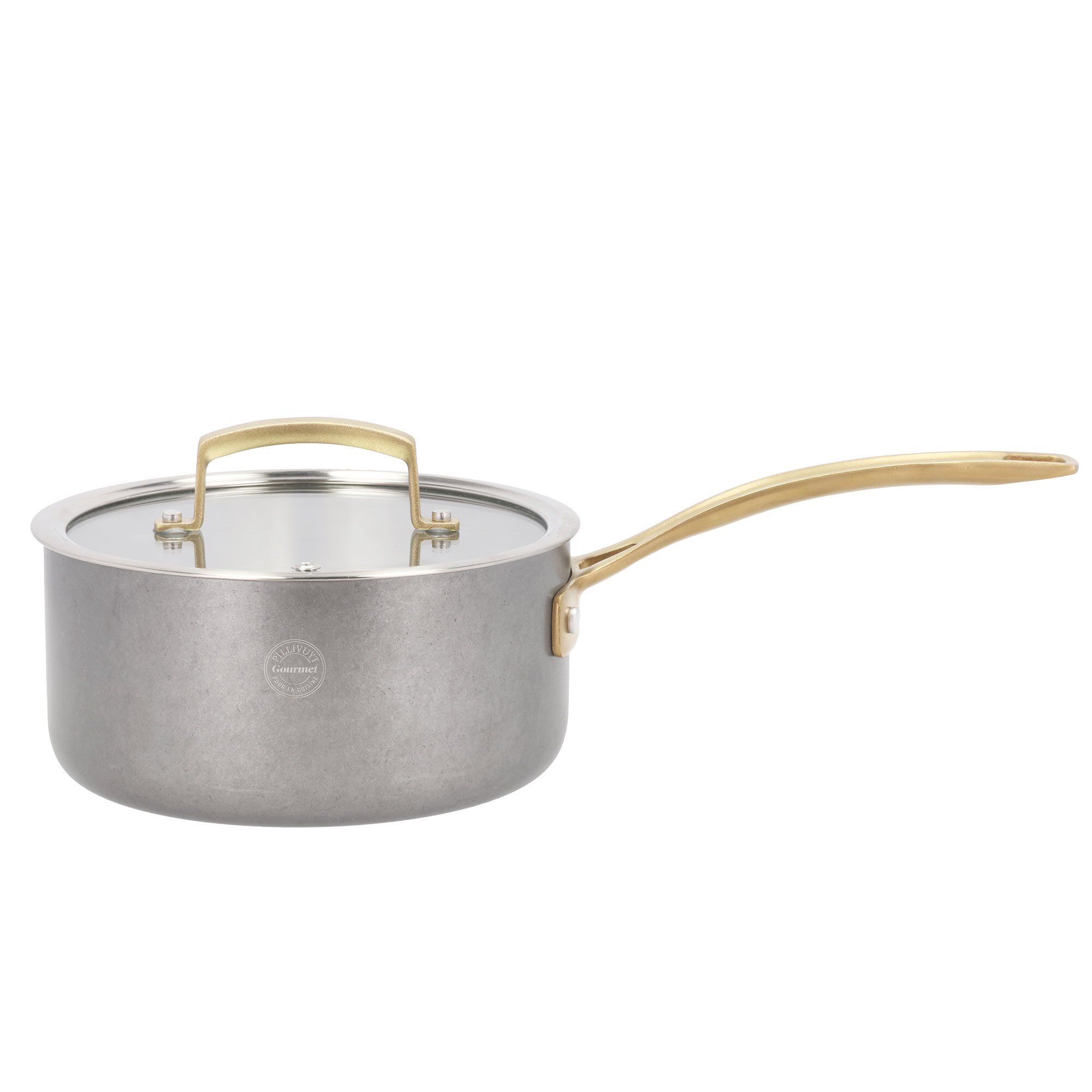 Pillivuyt Durance kasserolle med låg 12 liter 18 cm, rustfrit stål