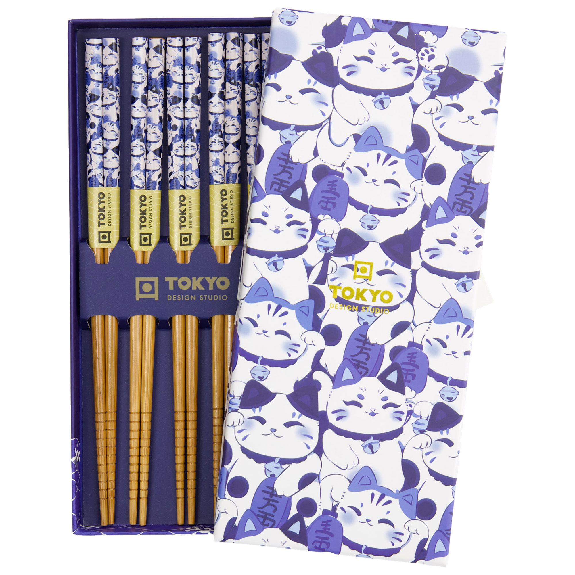 Tokyo Design Studio Sæt med heldig kat spisepinde, 5-pack