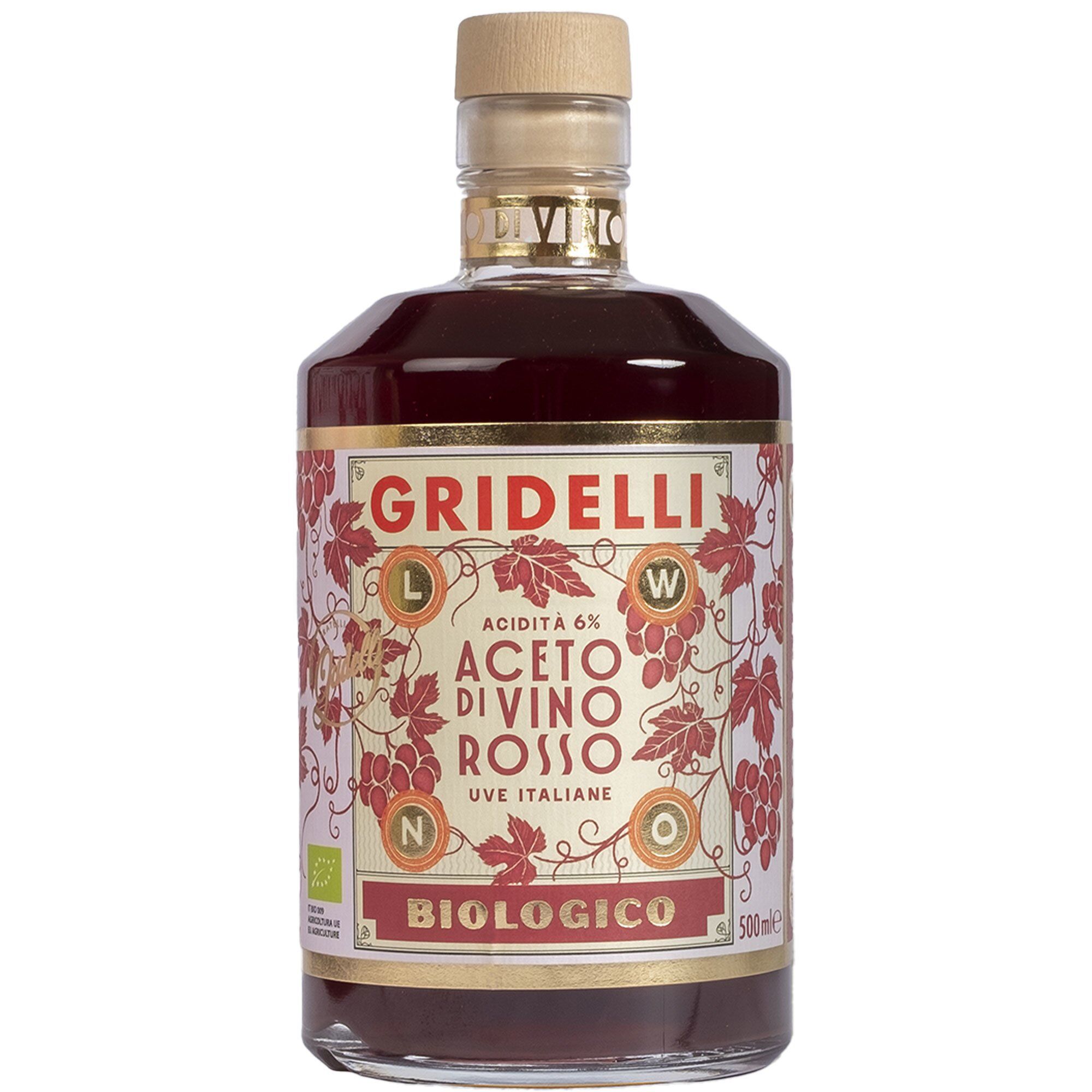 Fratelli gridelli Aceto Di Vino Rosso økologisk rødvinseddike 500 ml
