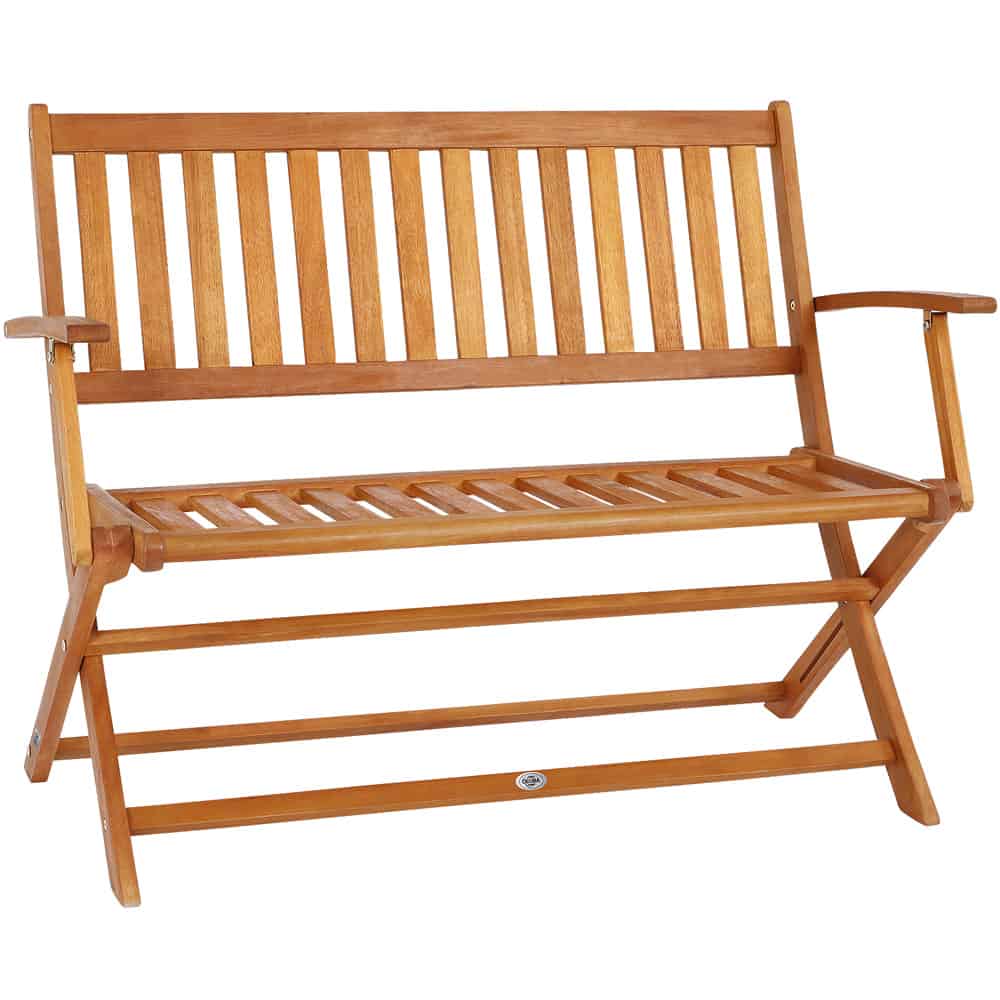 Foldbar havebænk til 2 personer  -  eukalyptustræ, FSCÂ®-certificeret, 120x55x90 cm