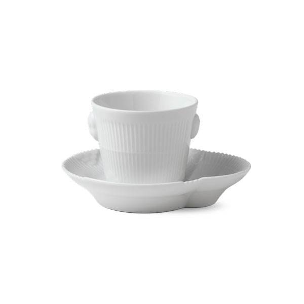 Royal Copenhagen Hvid Elements Espressokop og underkop, 9 cl  : Erling Christensen Møbler