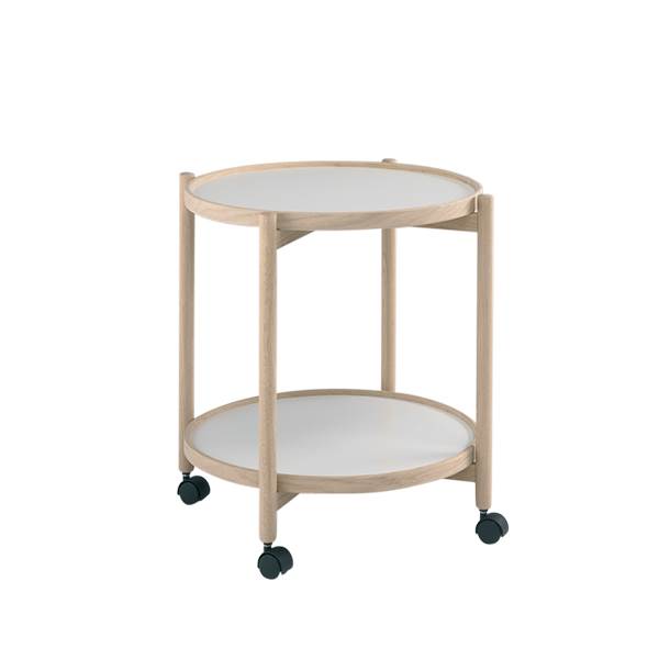 Thomsen Furniture James rullebord - eg/melamin - eg natur - Ø50 cm Eg - Natur : Erling Christensen Møbler
