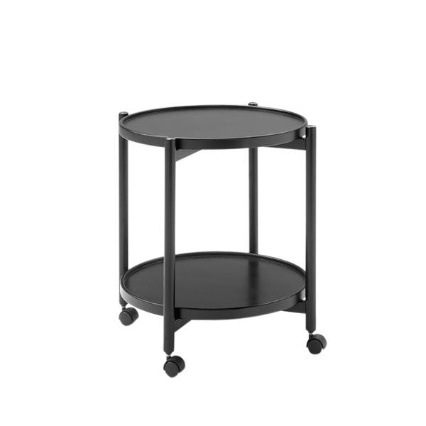 Thomsen Furniture James rullebord - sortbejdset eg - Ø 50 cm  : Erling Christensen Møbler