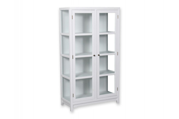 Barsø Vitrineskab - 160x90x40 cm Hvid