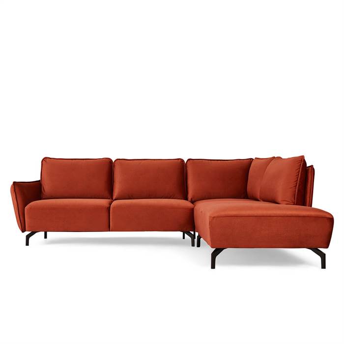 Erling Christensen Møbler Bella hjørnesofa - orange velour : Erling Christensen Møbler  : Erling Christensen Møbler