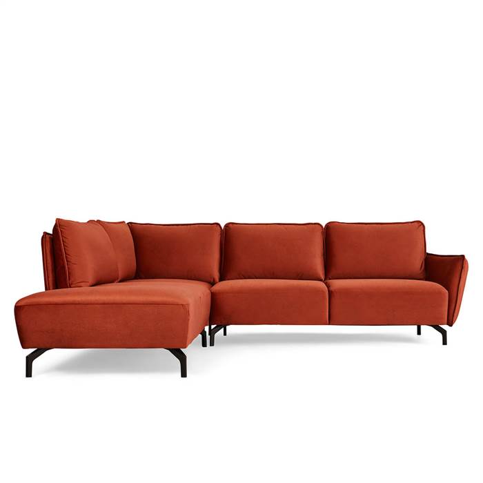 Erling Christensen Møbler Bella hjørnesofa - orange velour - højrevendt : Erling Christensen Møbler  : Erling Christensen Møbler
