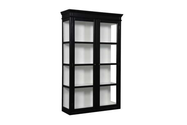 Birkholm Væghængt Vitrineskab - 170x100x38 cm Sort/Hvid