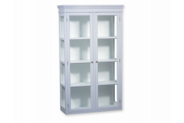 Birkholm Væghængt Vitrineskab - 170x100x38 cm Lysgrå/Hvid