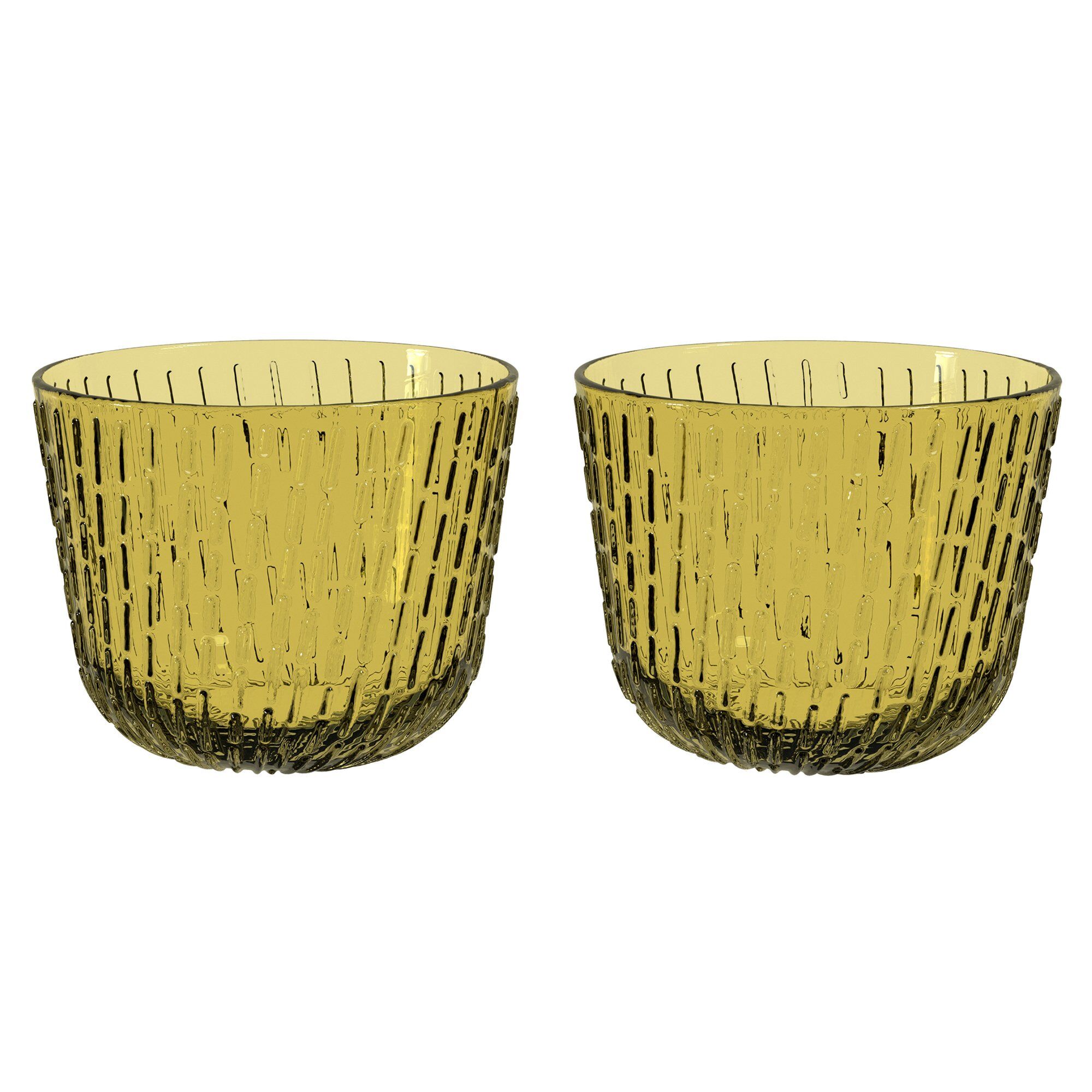 Marimekko Syksy tumbler glas 2 dl 2-pak, oliven