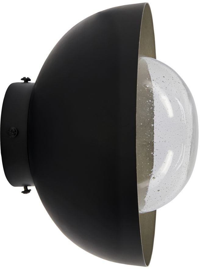Væglampe byNORD Midtre  -  minimalistisk vægbelysning i Coal med mundblæst glas, jern og 3 m kabel