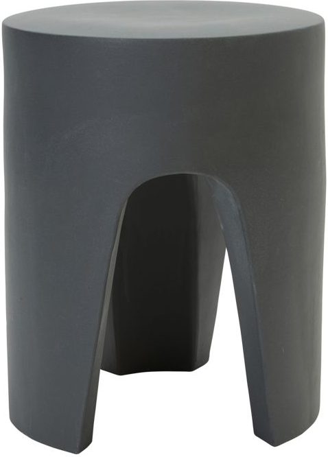 Sidebord byNORD Besshoei lertøj Coal mørk mat glasur Ø35 x H45 cm skulpturelt småbord natbord