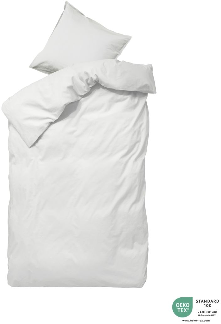Sengesæt byNORD Ingrid økologisk bomuld Snow 140x200 cm med pude 60x63 cm