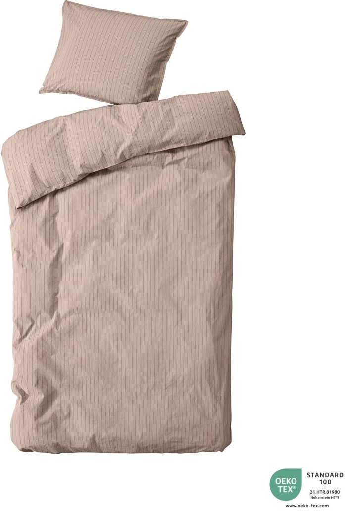 Sengesæt byNORD Dagny 140x220  63x60 cm økologisk bomuld Straw w. Bark