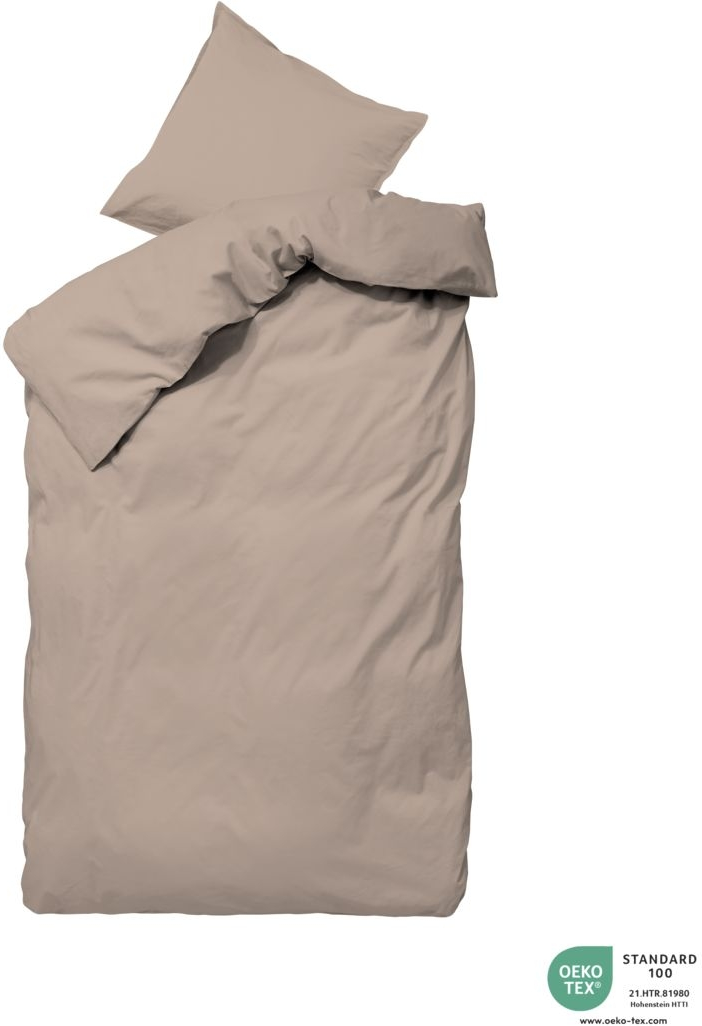 Sengesæt byNORD Ingrid 140x220/60x50 cm økologisk bomuld percale med kuvertlukning Straw OEKO-TEX 100