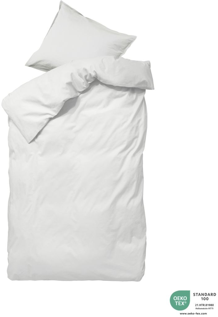 Sengesæt byNORD Ingrid økologisk bomuld percale 140x20070x50 cm Snow