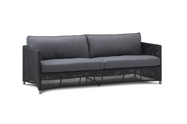 Cane-line Diamond 3 pers. sofa m/hynder - Graphite/Grey