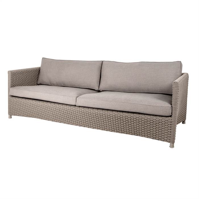 Cane-Line Diamond 3-pers sofa - Taupe - inkl. hynder  : Erling Christensen Møbler
