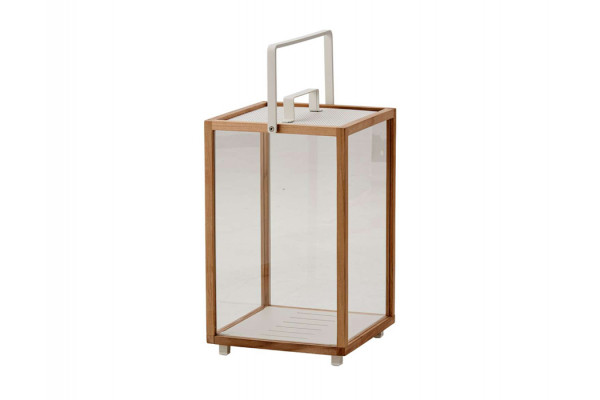 Cane-line Lighthouse Lanterne, Stor, White/Teak