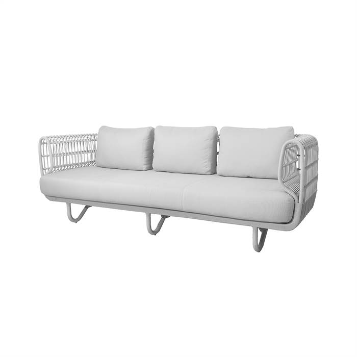 Cane-Line Nest 3 pers. sofa - Hvid med hvide hynder  : Erling Christensen Møbler