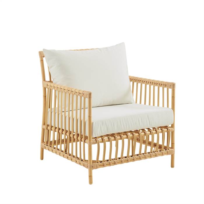 Sika Design Caroline lænestol - Exterior - Natural inkl. sæde- og ryghynder i B450 white Quick Dry - B450-White : Erling Christensen Møbler