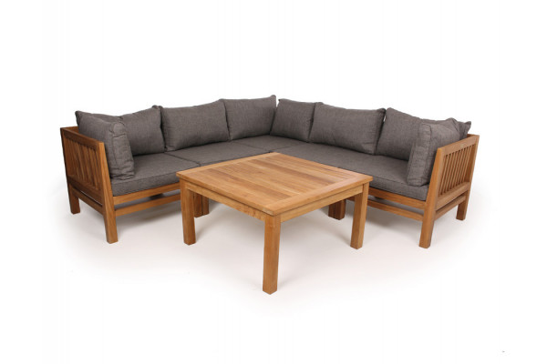 Colorado Teak Modulsæt Hjørne - m/Andorra Airflow hynder Grå