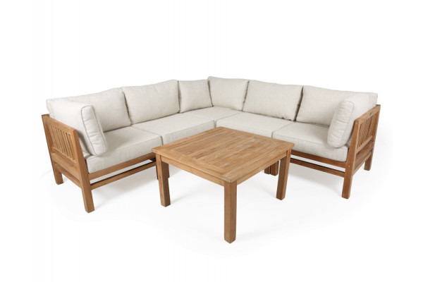 Colorado Teak Modulsæt Hjørne - m/Andorra Airflow hynder Beige