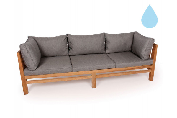 Colorado Teak Sofa 3 pers. Grå Vandafvisende