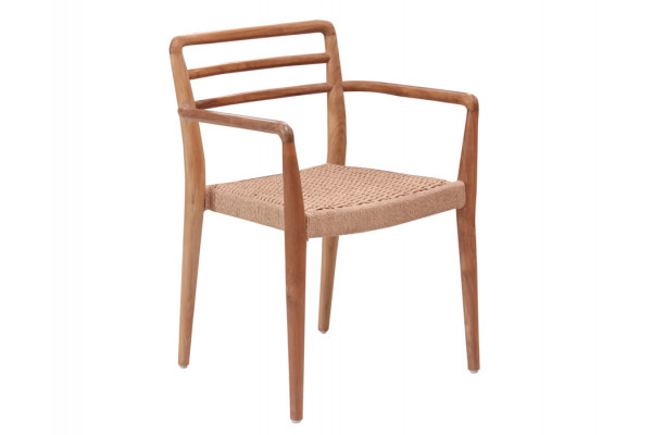 Dasa Teak Spisestol m/naturfv. sæde