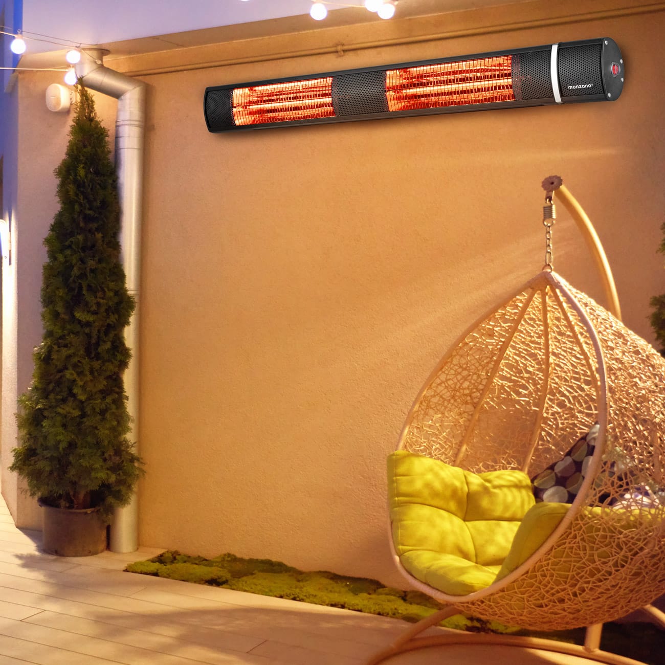 Patiovarmer, 3000W, infrarød, sort