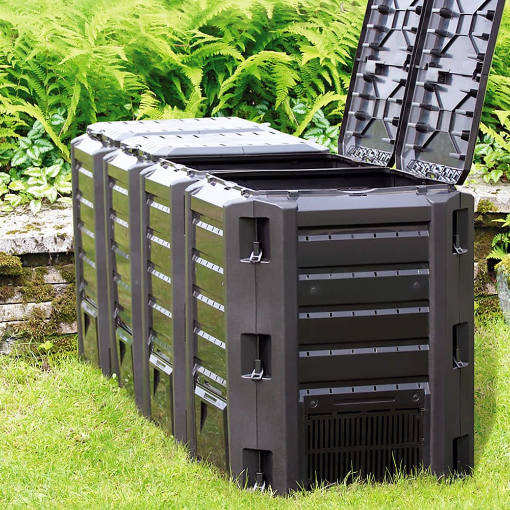 Hotbin Composter 1200L, 198x72x83 cm, sort