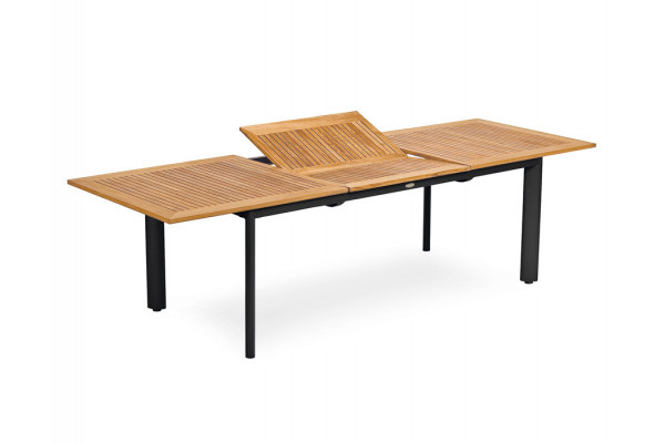 Dina Alu/Teak udtræksbord - 100x200/280 cm