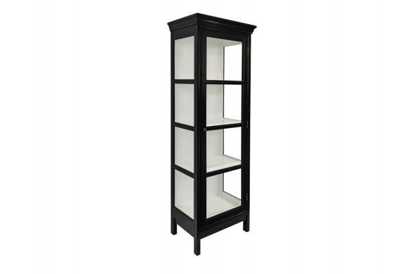 Endelave Vitrineskab - 165x57x36 cm Sort/Hvid