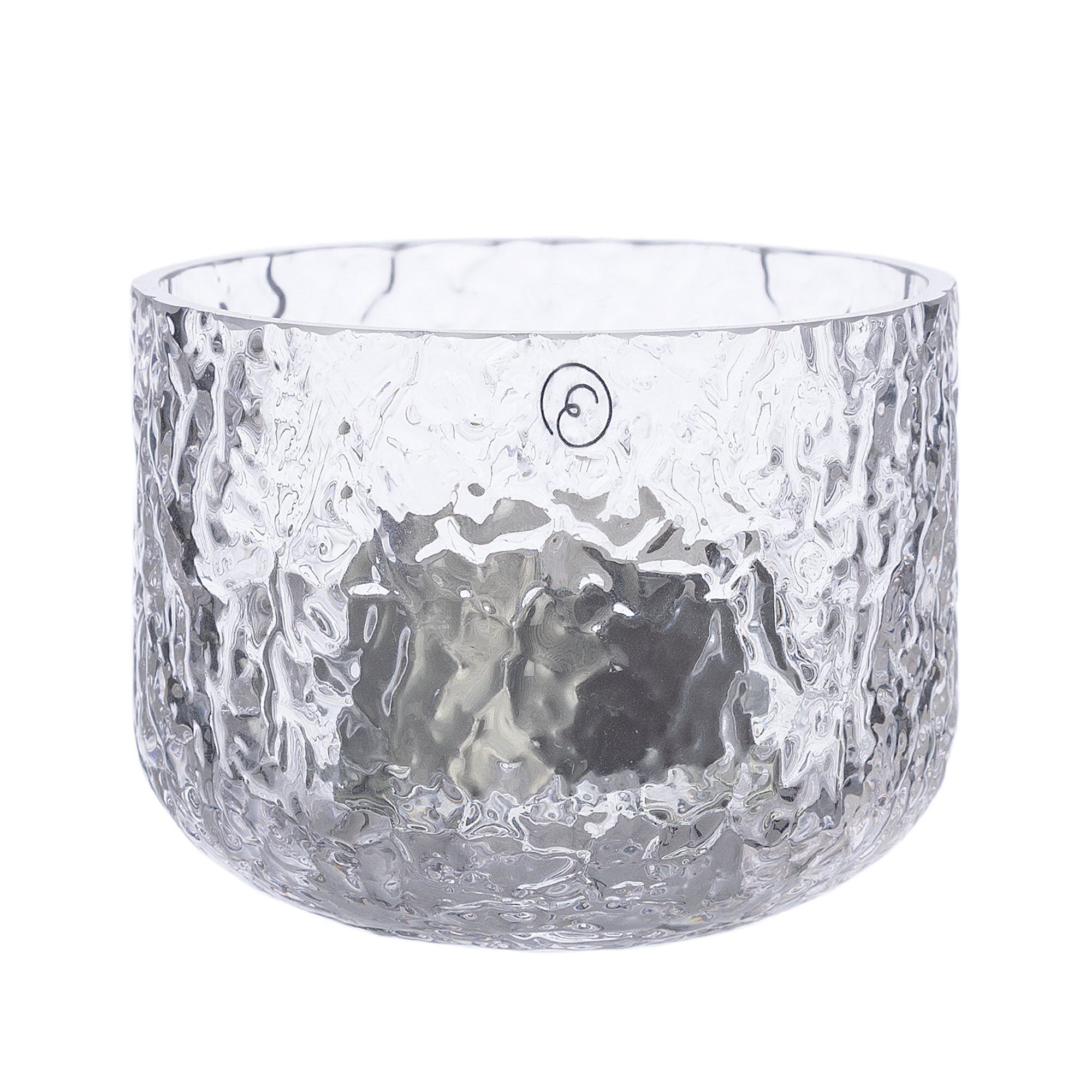 Ernst Lysestage 6 cm, mønstret glas