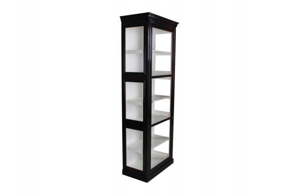 Fur Vitrineskab - 212x84x44 cm Sort/Hvid