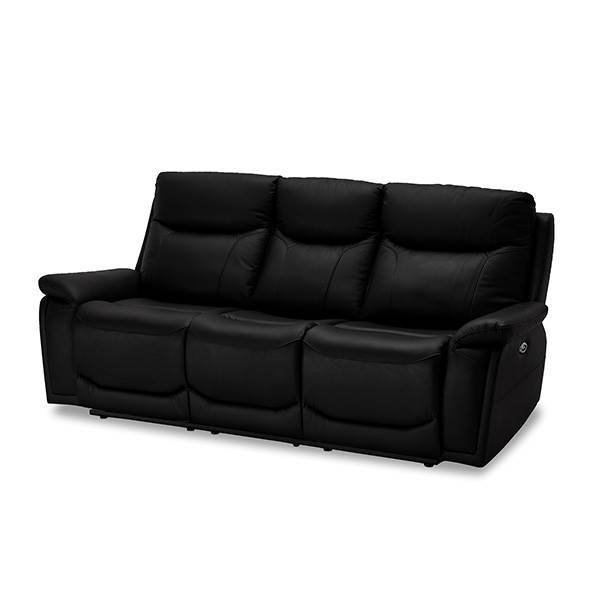 Erling Christensen Møbler Bremen 3 pers. sofa i sort læder : Erling Christensen Møbler  : Erling Christensen Møbler