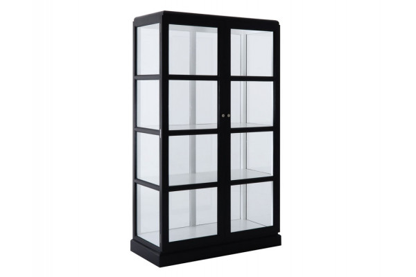 Glasskab m/2 låger - Sort