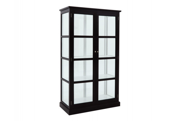Glasskab m/2 låger - Sort