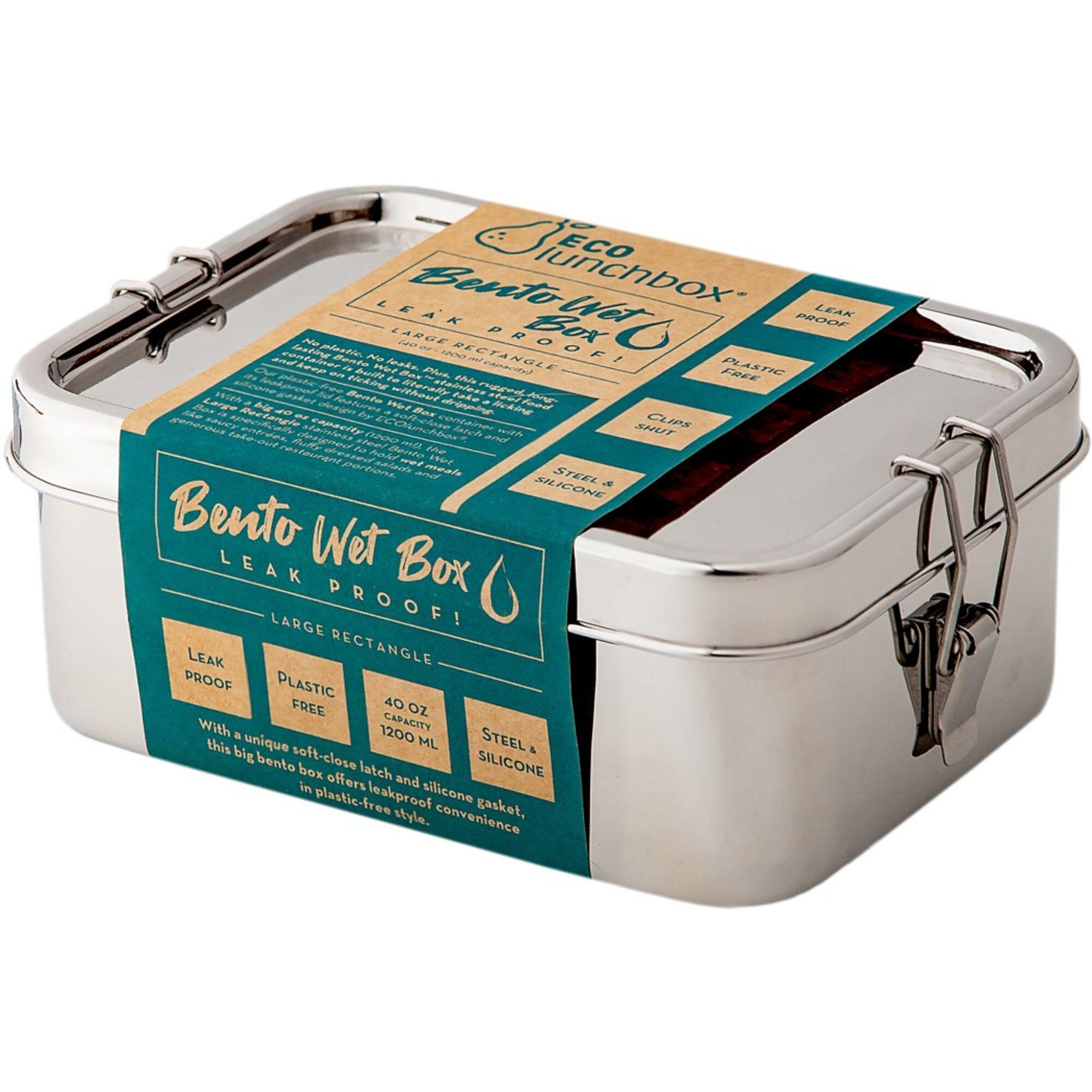 Eco lunchbox Bento Wet Box madkasse, rektangulær