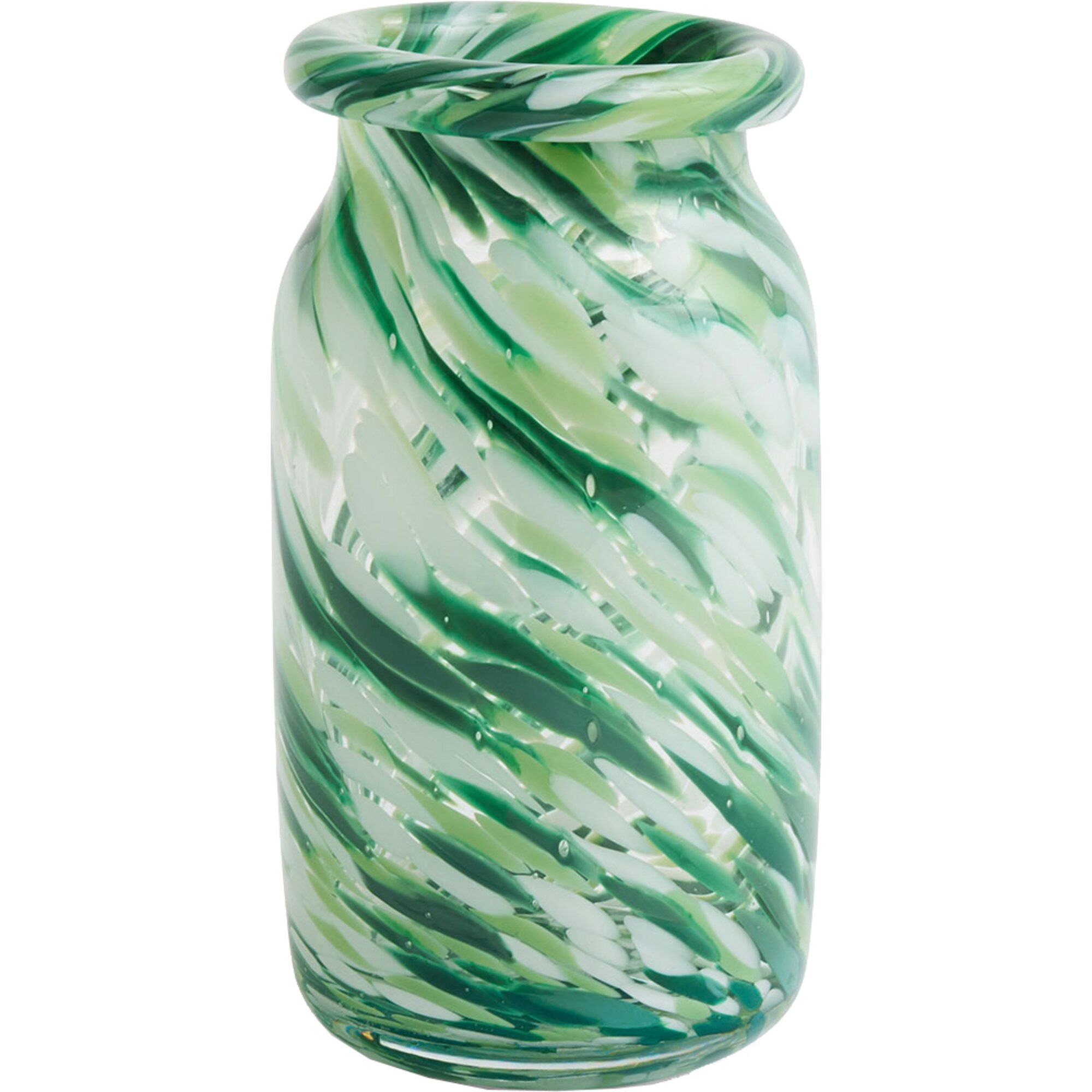 Hay Splash Vase Small, Green Swirl