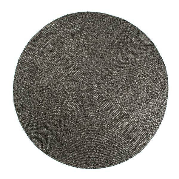 HC Interior Rugs Stavanger fladvævet tæppe, rundt - Dark grey  : Erling Christensen Møbler