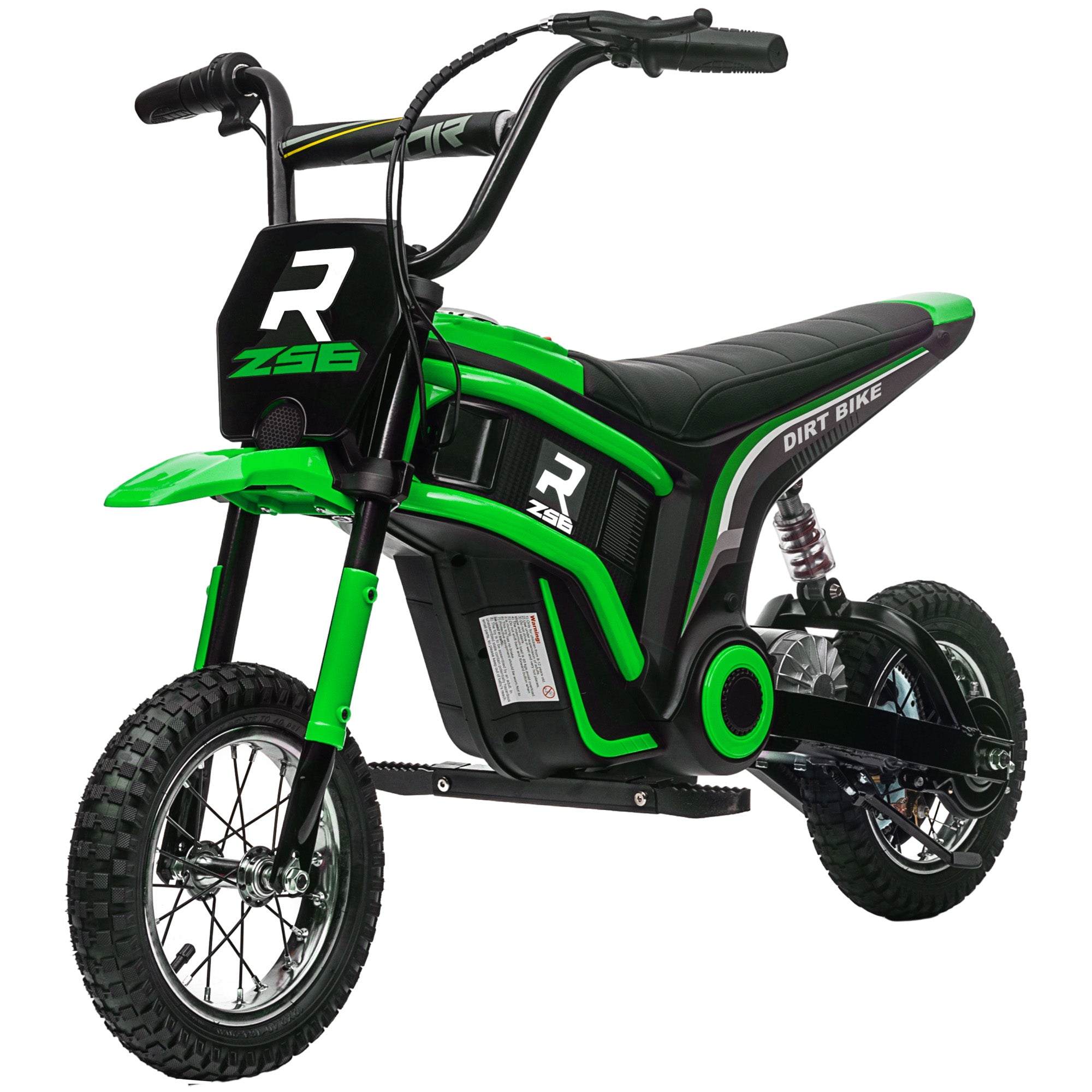 Elektrisk børnemotorcykel, 24v motor, justerbar hastighed, musik og lys, grøn